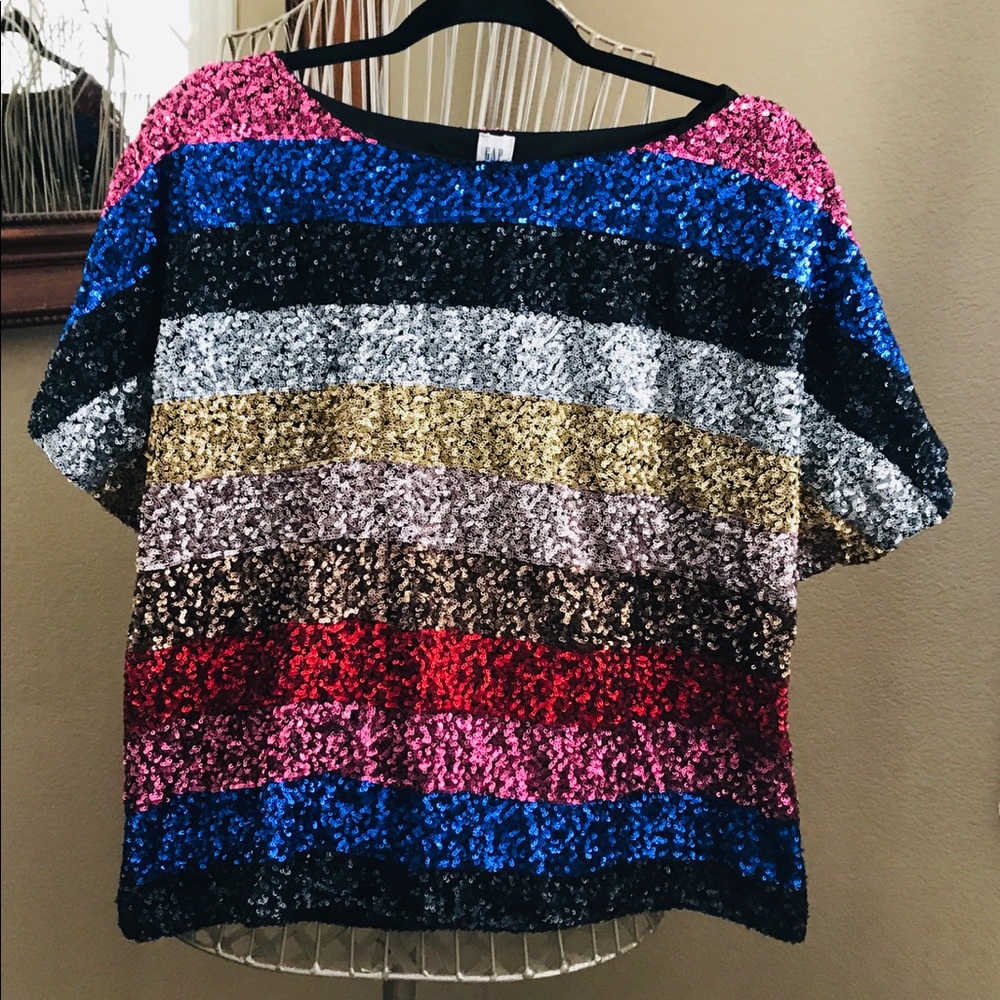 GAP sequin shirt SZ S/M NWT